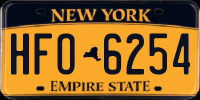NY license plate HFO6254