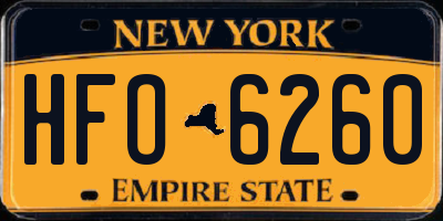 NY license plate HFO6260