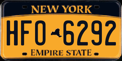 NY license plate HFO6292
