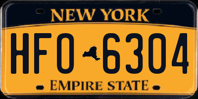 NY license plate HFO6304