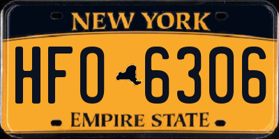 NY license plate HFO6306