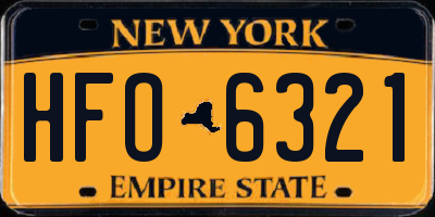 NY license plate HFO6321