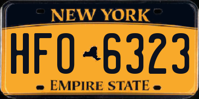 NY license plate HFO6323
