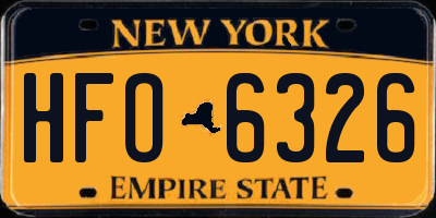 NY license plate HFO6326