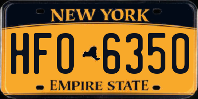 NY license plate HFO6350