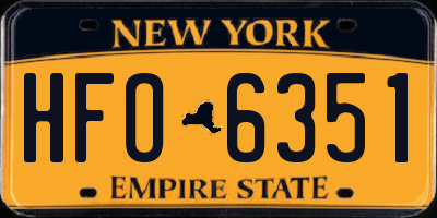 NY license plate HFO6351