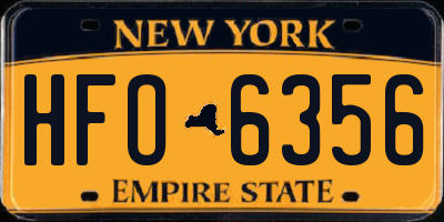 NY license plate HFO6356