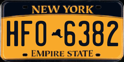 NY license plate HFO6382