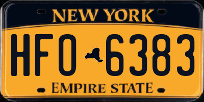 NY license plate HFO6383