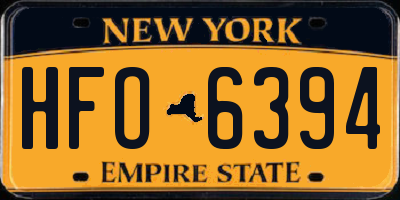 NY license plate HFO6394