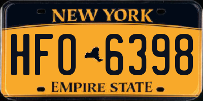 NY license plate HFO6398