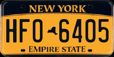 NY license plate HFO6405