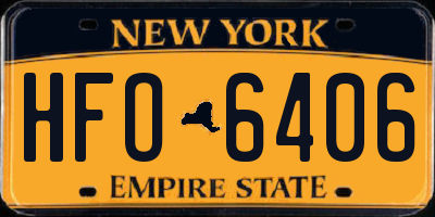 NY license plate HFO6406