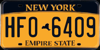NY license plate HFO6409