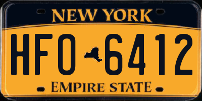 NY license plate HFO6412