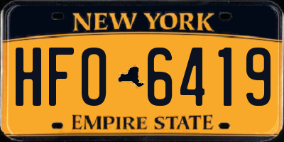 NY license plate HFO6419