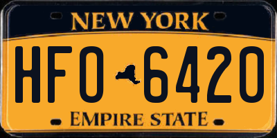 NY license plate HFO6420