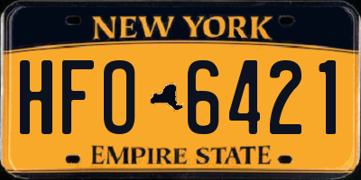 NY license plate HFO6421