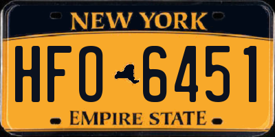 NY license plate HFO6451