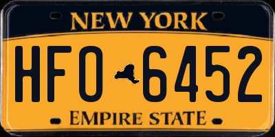 NY license plate HFO6452