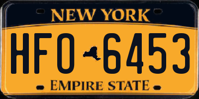 NY license plate HFO6453