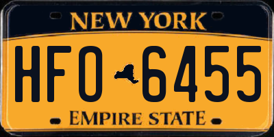 NY license plate HFO6455