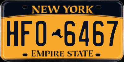 NY license plate HFO6467