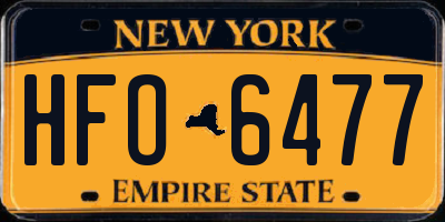 NY license plate HFO6477