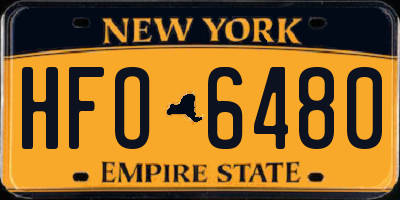 NY license plate HFO6480