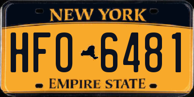 NY license plate HFO6481