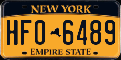 NY license plate HFO6489