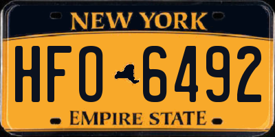 NY license plate HFO6492