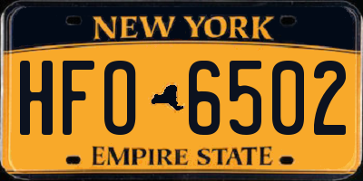 NY license plate HFO6502