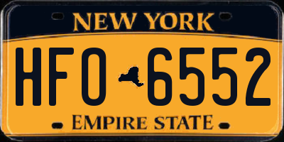 NY license plate HFO6552