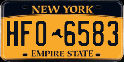 NY license plate HFO6583
