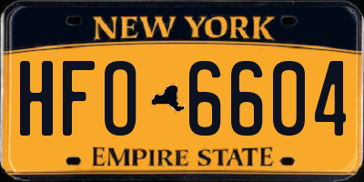 NY license plate HFO6604