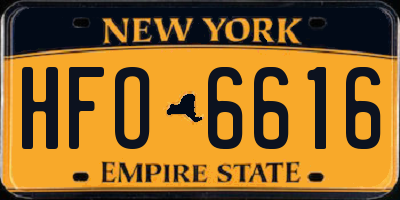NY license plate HFO6616