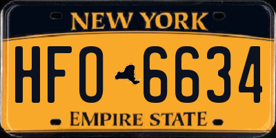NY license plate HFO6634