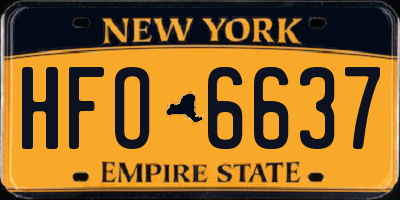 NY license plate HFO6637