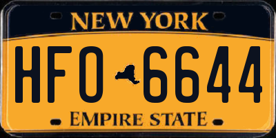 NY license plate HFO6644