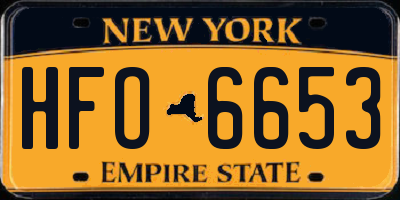 NY license plate HFO6653