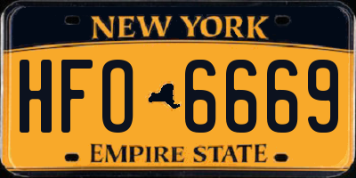 NY license plate HFO6669