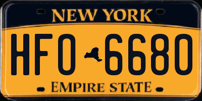 NY license plate HFO6680