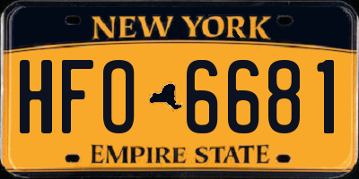 NY license plate HFO6681
