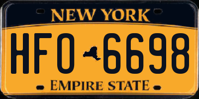 NY license plate HFO6698