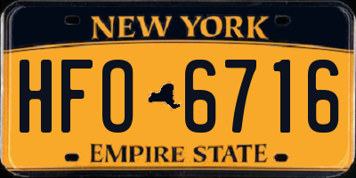 NY license plate HFO6716