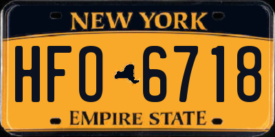 NY license plate HFO6718