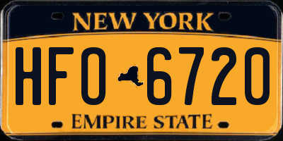 NY license plate HFO6720
