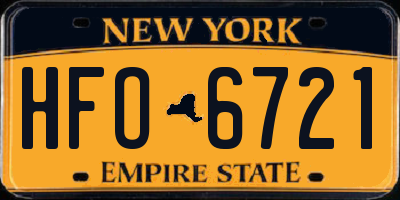 NY license plate HFO6721