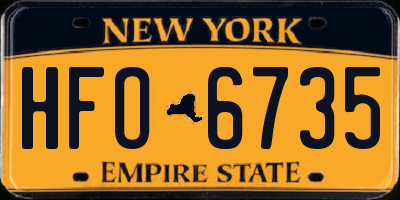 NY license plate HFO6735